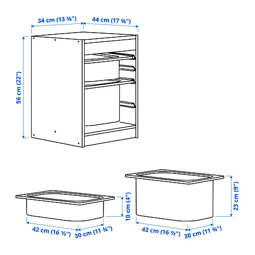 TROFAST storage combination with boxes