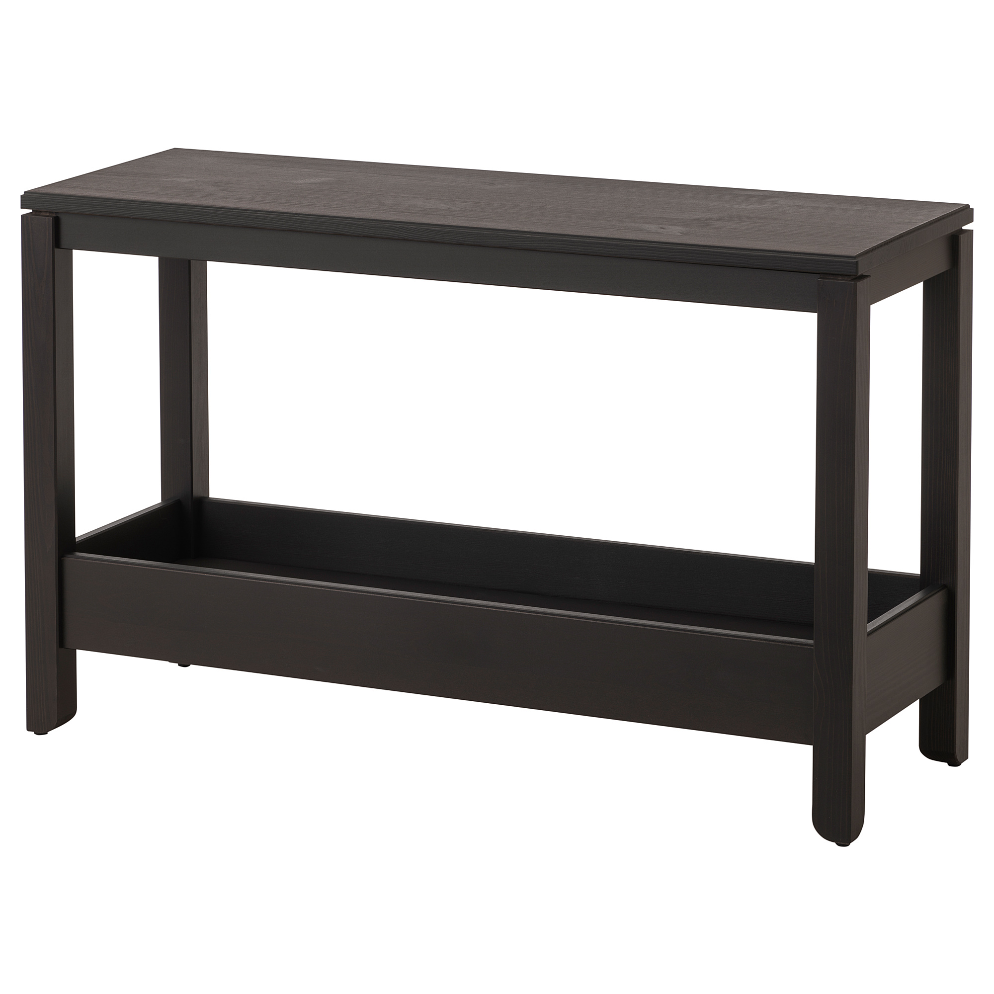 sofa table with shelves
