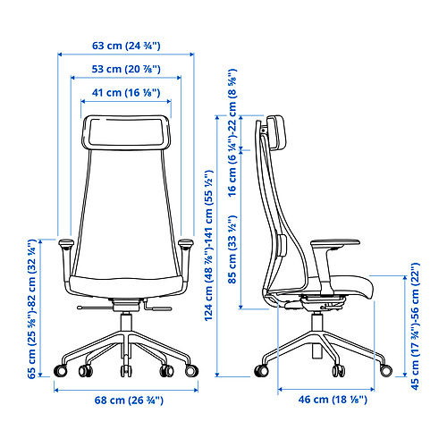 JÄRVFJÄLLET office chair with armrests