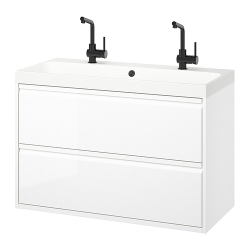 BACKSJÖN/ÄNGSJÖN wash-stnd w drawers/wash-basin/taps