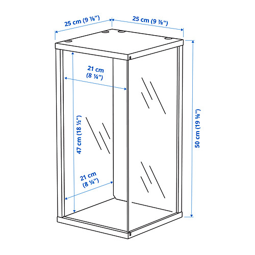 BRÄNNBOLL wall-mounted display cabinet