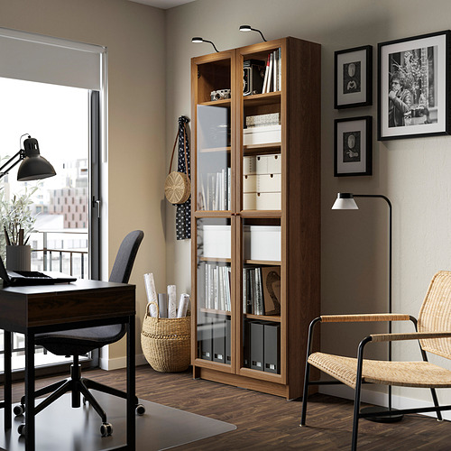 BILLY/OXBERG bookcase with glass doors