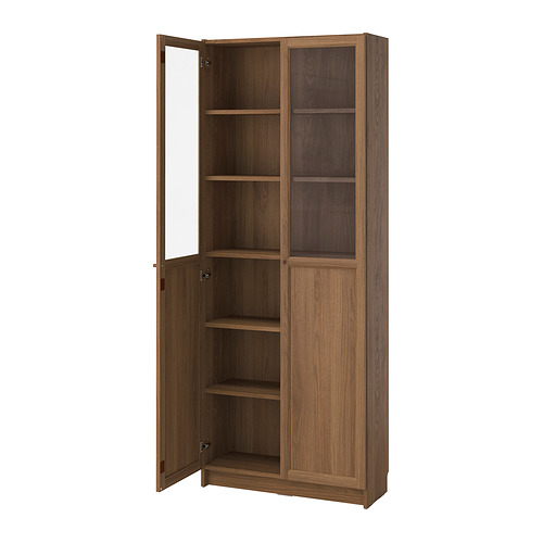 BILLY/OXBERG bookcase with panel/glass doors