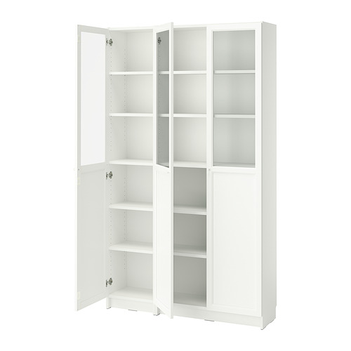 BILLY/OXBERG bookcase with panel/glass doors