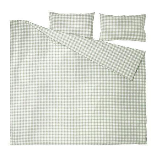 EKTANDVINGE duvet cover and 2 pillowcases