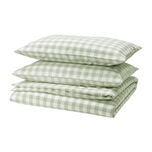 EKTANDVINGE duvet cover and 2 pillowcases