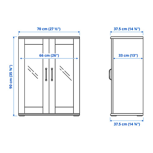 SKRUVBY storage combination w glass doors