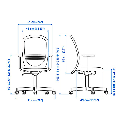 FLINTAN office chair with armrests