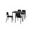 TEODORES/SANDSBERG - table and 4 chairs, black/black, 110x67 cm | IKEA ...