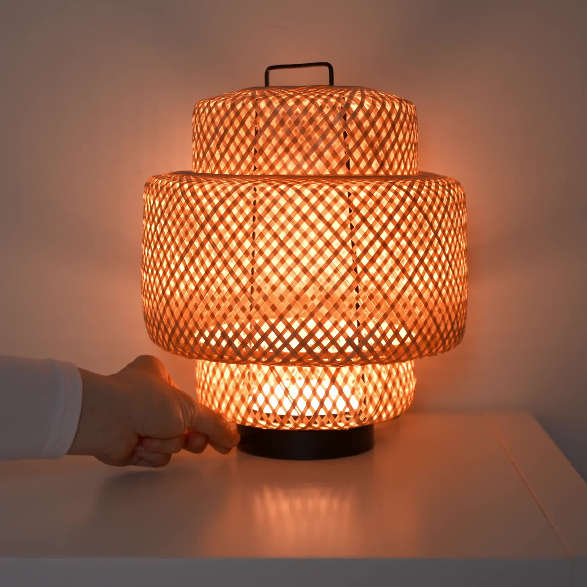 SINNERLIG - LED table lamp, bamboo/handmade dimmable | IKEA Hong 