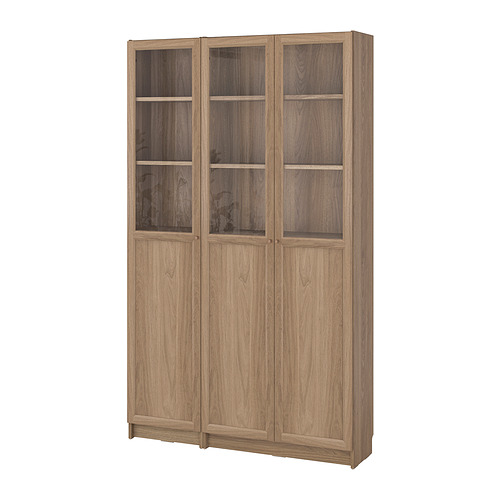 BILLY/OXBERG bookcase comb w panel/glass doors