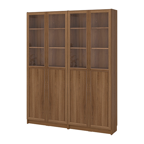 BILLY/OXBERG bookcase comb w panel/glass doors