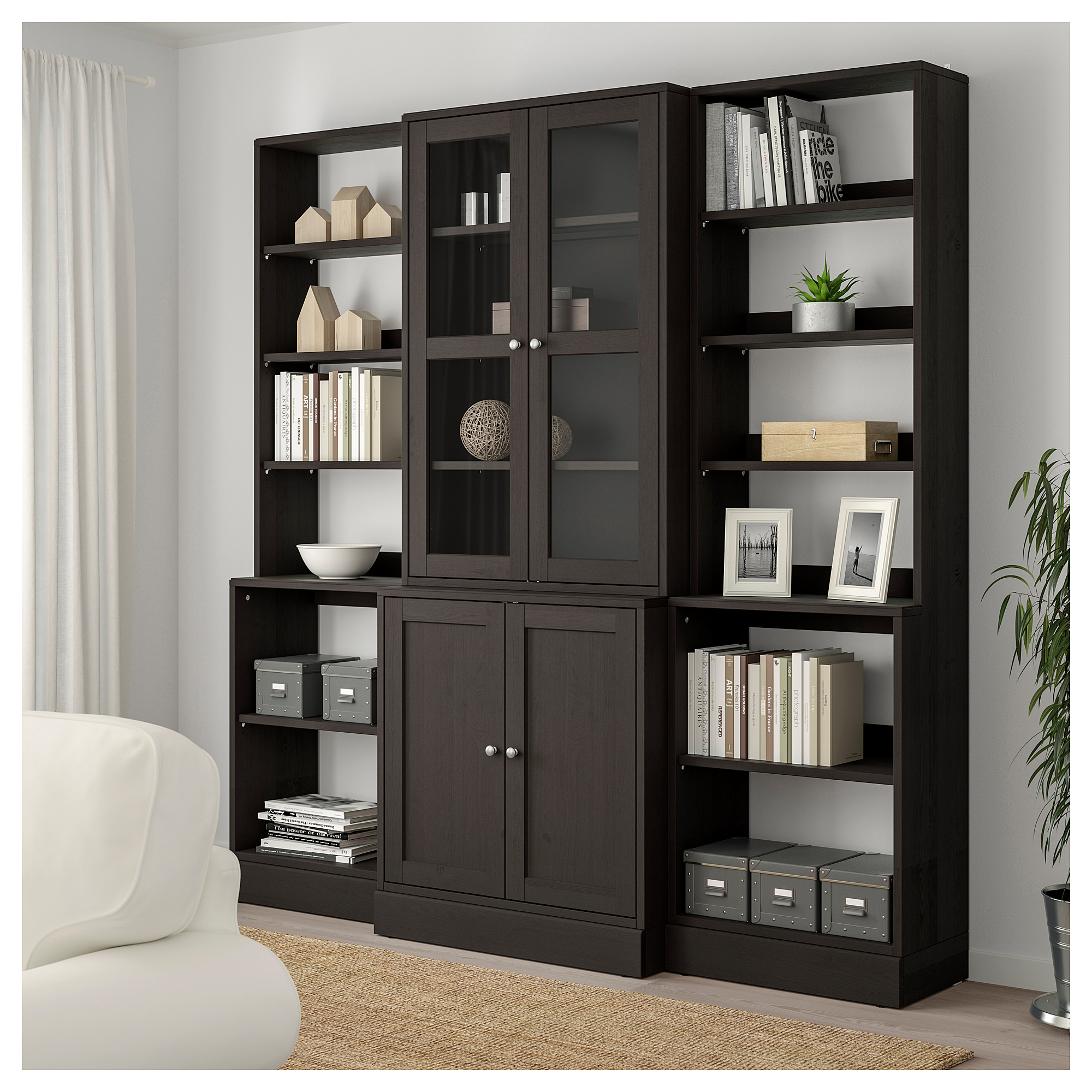 HAVSTA - storage combination w glass doors, dark brown | IKEA Hong Kong