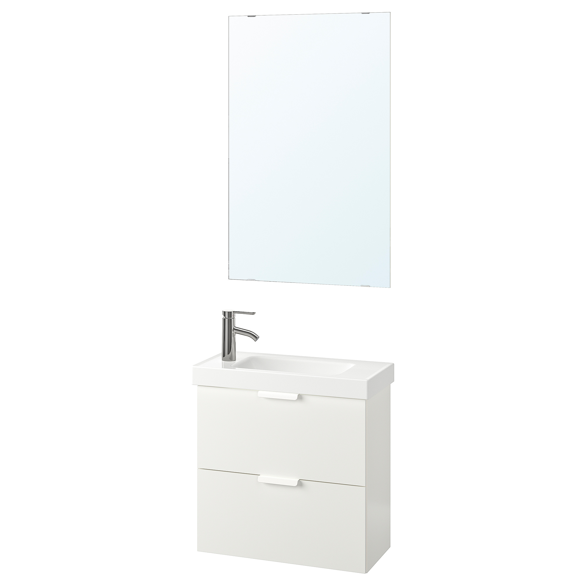 GODMORGON/HAGAVIKEN - bathroom furniture, set of 4, white/Dalskär tap ...