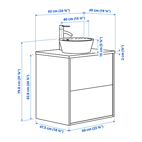 KATTEVIK/ÄNGSJÖN wash-stnd w drawers/wash-basin/tap
