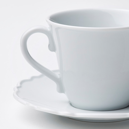 VÄRDERA coffee cup and saucer, white, 20 cl - IKEA