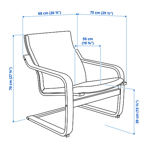 POÄNG low-back armchair