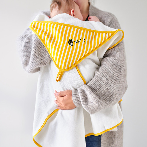 GRÖNFINK baby towel with hood