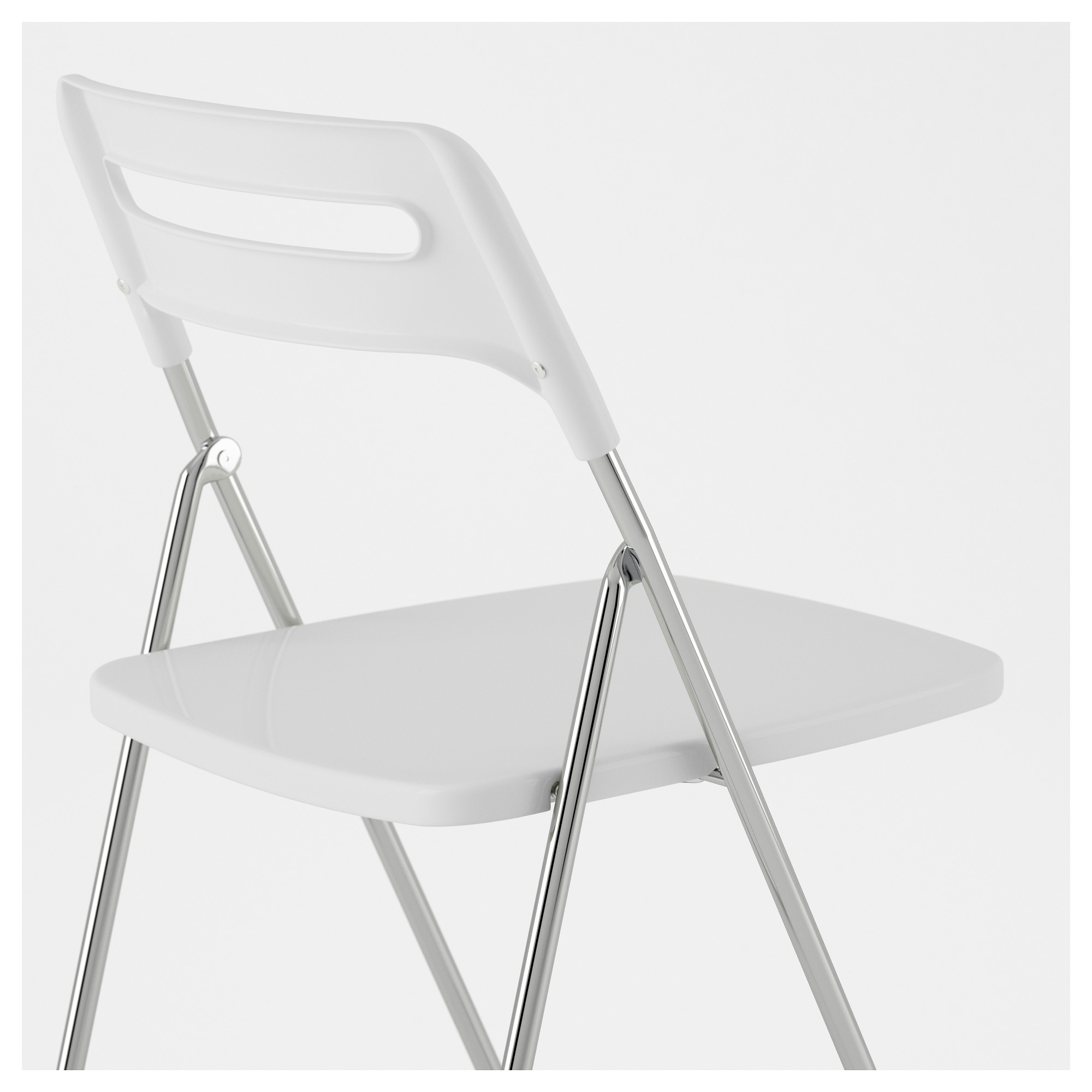 NISSE Folding Chair High Gloss White Chrome Plated IKEA Hong Kong   0437114 PE590660 S5 