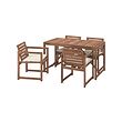 NÄMMARÖ table and 2 folding chairs, outdoor, light brown stained/Kuddarna  beige - IKEA