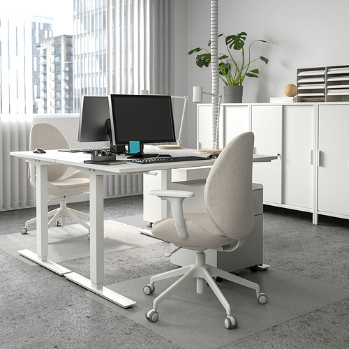 TROTTEN - 升降式書檯, 白色, 120x70 厘米| IKEA 香港及澳門