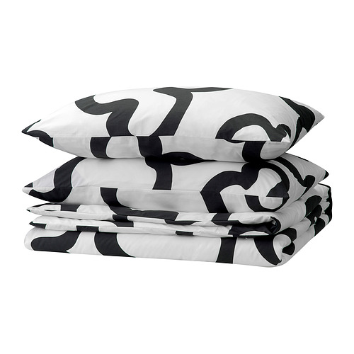 KLIPPBRÄCKA duvet cover and 2 pillowcases