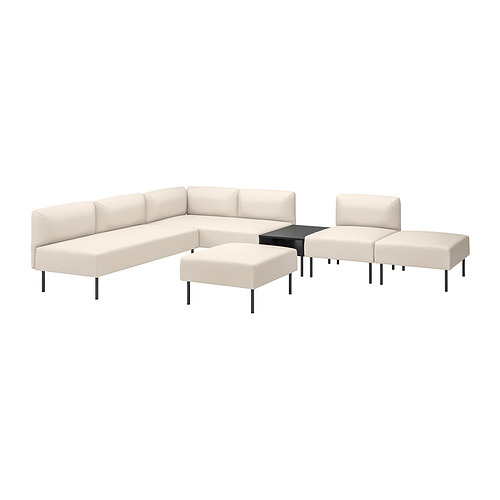 LILLEHEM 6-seat modular sofa with side table