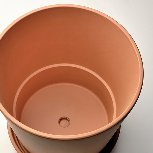 BRUNBÄR plant pot with saucer