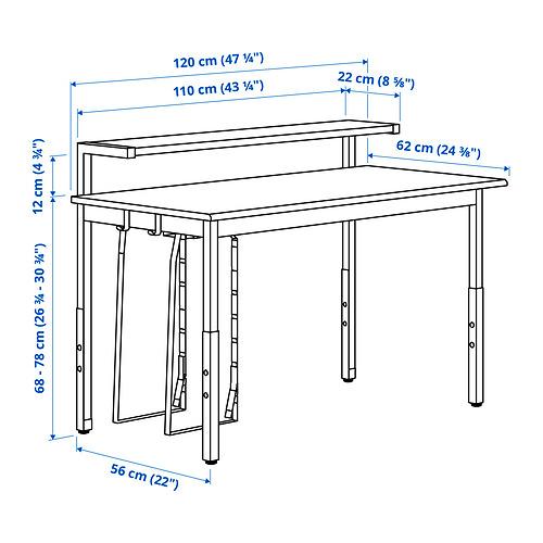 UTVISNING gaming desk with shelf