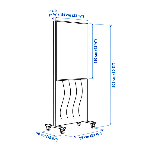 MITTZON frame w cstrs/acoustic scrn/whtbrd