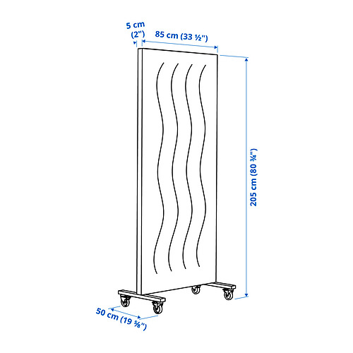 MITTZON frame with castors/acoustic screen