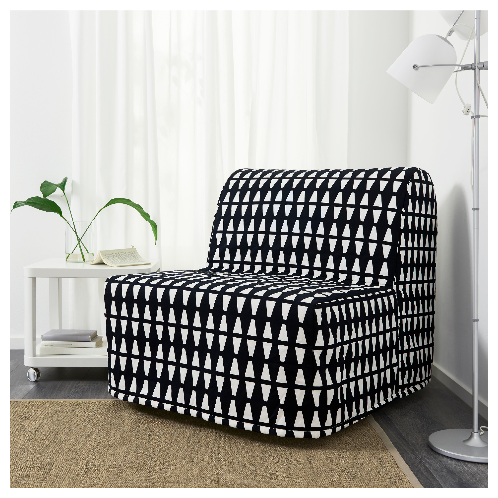 LYCKSELE MURBO - Chair-bed, Ebbarp Black/white | IKEA Hong Kong