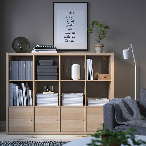 KALLAX Shelf unit with 4 inserts, black-brown, 577/8x303/8 - IKEA