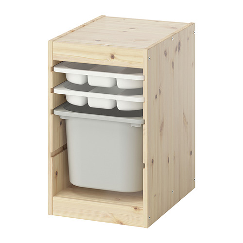 TROFAST storage combination with box/trays