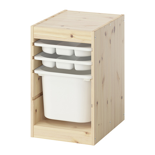 TROFAST storage combination with box/trays