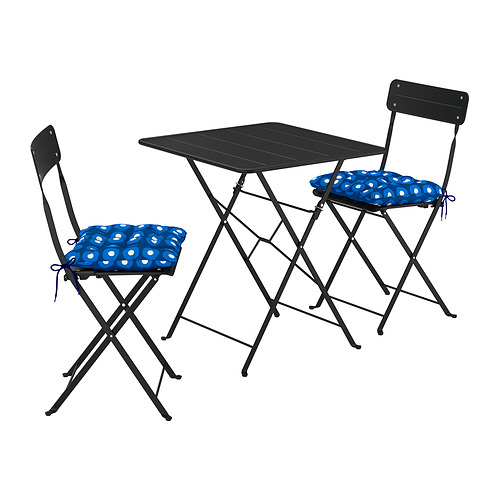 SUNDSÖ table and 2 folding chairs