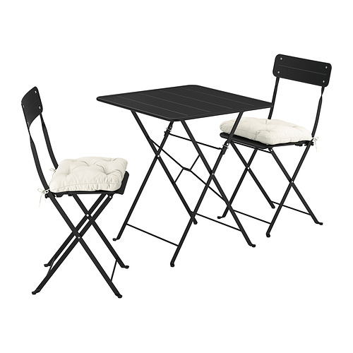 SUNDSÖ table and 2 folding chairs