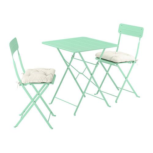 SUNDSÖ table and 2 folding chairs