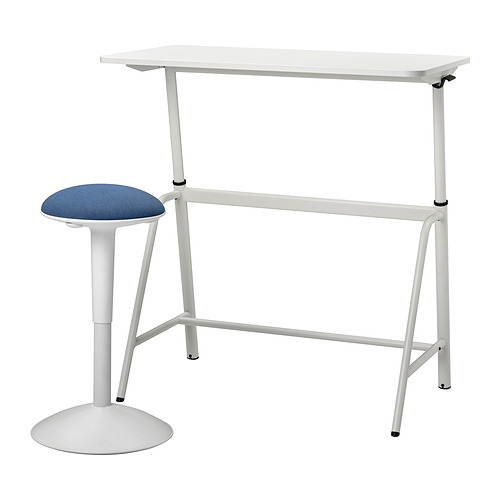 NILSERIK/GLADHÖJDEN - 椅子+坐／立承托, 白色/深藍色| IKEA 香港及澳門