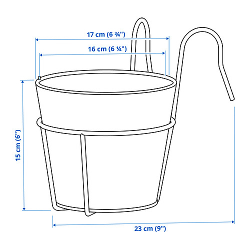 VITLÖK plant pot with holder