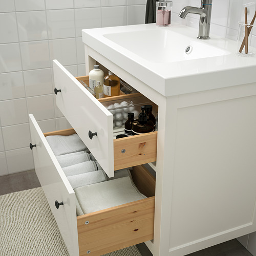 ORRSJÖN/HEMNES wash-stnd w drawers/wash-basin/tap