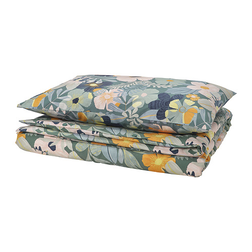 FÄLTGRÄSMOTT duvet cover and pillowcase