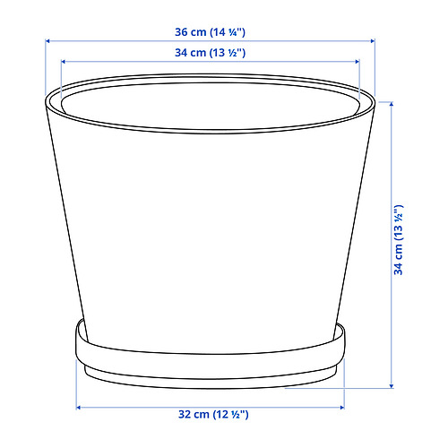 BRUNBÄR plant pot with saucer