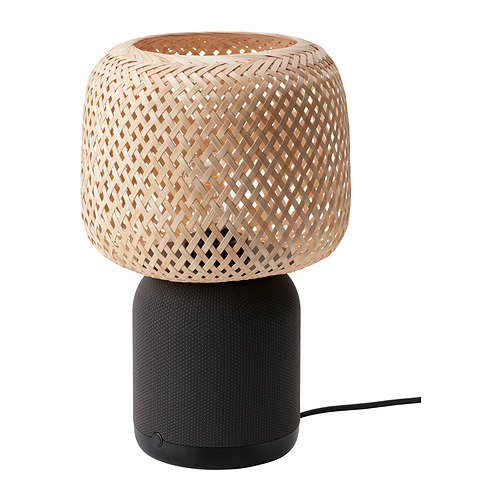 SYMFONISK Shade for speaker lamp base - glass/black