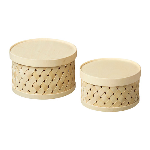 SNÖPLOG basket with lid set of 2