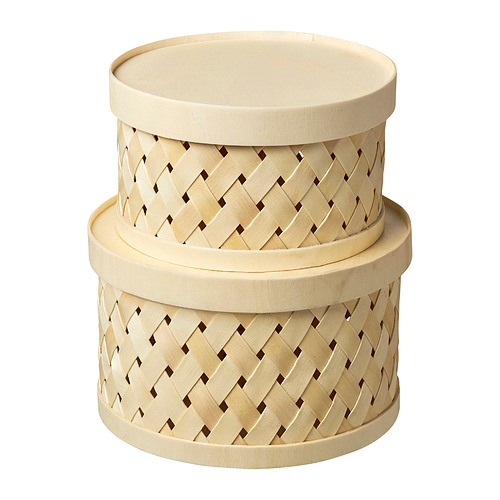 SNÖPLOG basket with lid set of 2