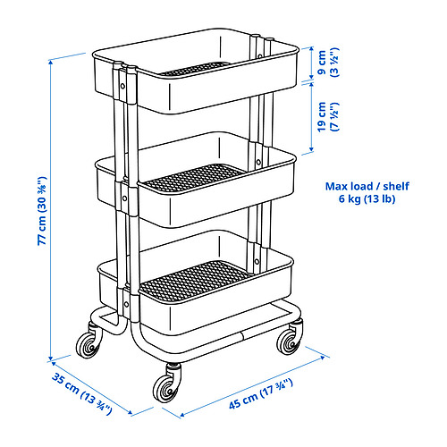 RÅSKOG/NORRÅVA trolley with lid