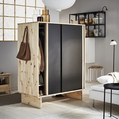 GLAMBERGET wardrobe with 3 sliding doors