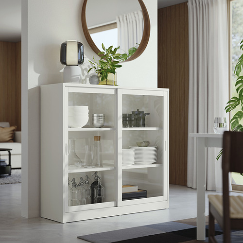 TONSTAD cabinet with sliding glass doors