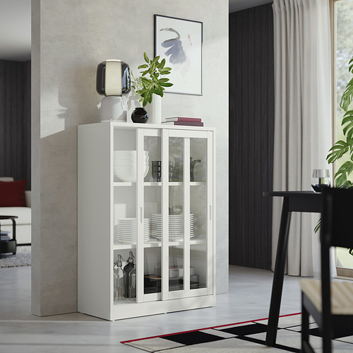 TONSTAD cabinet with sliding glass doors